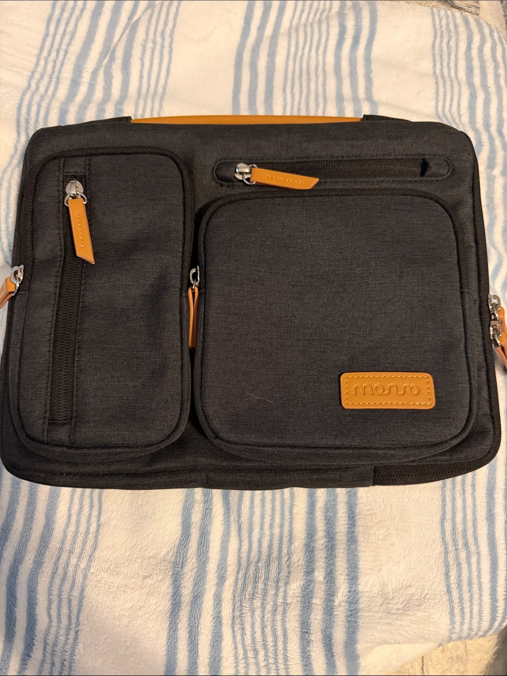 Black and Tan Laptop Messenger Bag